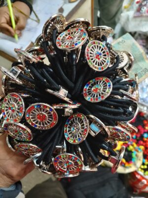 Rajasthani Hair Rubber Bands,(Pack of 100,Multicolor)