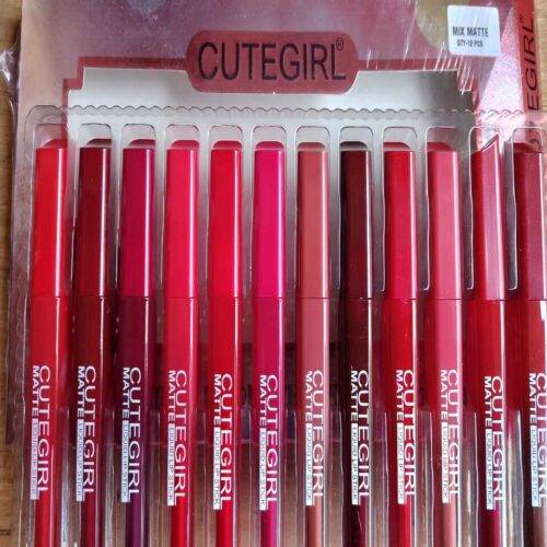 CUTEGIRL Fancy Large Matte Liquid Lipstick ,(Pack of 12,Red,Marron,Multicolor)
