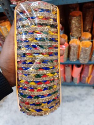 MAHI Fancy Kaanch Kangan/Bangles,ALL SIZE's,(Set of 8,Red,Maroon,Multicolor)